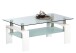 Couchtisch >Mango II< in weiß, Glas, Edelstahl, MDF - 100x46x60cm (BxHxT)