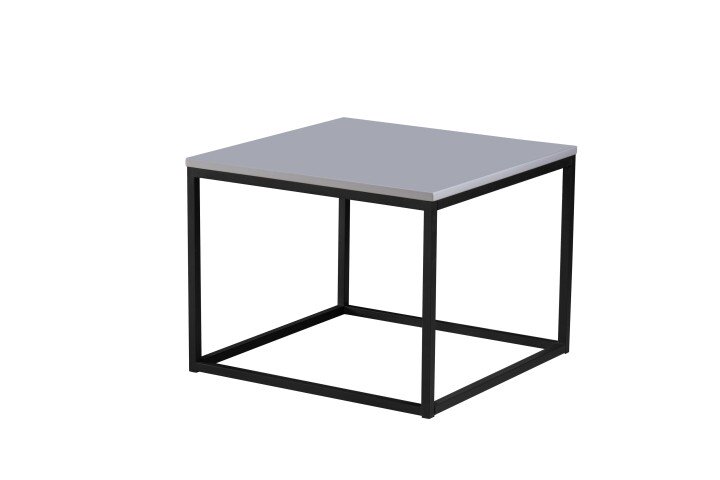 Beistelltisch >Samy 2< in grau, schwarz, MDF, Metall - 60x46x60cm (BxHxT)