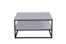 Couchtisch >Tilda 2< in grau, schwarz, MDF, Metall - 75x40x75cm (BxHxT)