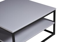 Couchtisch >Tilda 2< in grau, schwarz, MDF, Metall - 75x40x75cm (BxHxT)