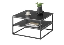 Couchtisch >Tilda 3< in schwarz, Keramik, Metall - 75x45x75cm (BxHxT)