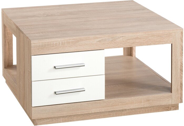 Couchtisch >Festival< in Sonoma Dekor, weiß - 80x46x80cm (BxHxT)