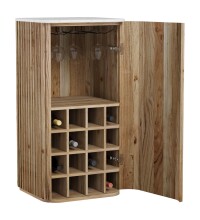 Barschrank >Winston< in weiß, Akazie, Marmor, Akazie massiv - 50x105x50 (BxHxT)