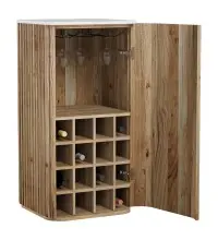 Barschrank >Winston< in weiß, Akazie, Marmor,...