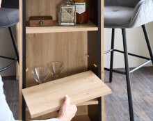 Bartisch >Mojito< in Artisan Eiche Dekor, schwarz - 115x103x50cm (BxHxT)