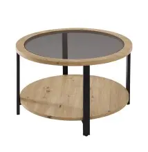 Couchtisch >Lars< in Artisan Eiche Dekor, schwarz -...