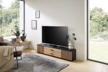 Lowboard >Avira< in Artisan Eiche Dekor, schwarz - 180x32x31cm (BxHxT)