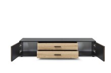 Lowboard >Avira< in Artisan Eiche Dekor, schwarz - 180x32x31cm (BxHxT)