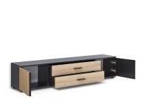 Lowboard >Avira< in Artisan Eiche Dekor, schwarz - 180x32x31cm (BxHxT)