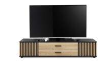 Lowboard >Filipo< in Artisan Eiche Dekor,schwarz - 160x32x31cm (BxHxT)