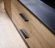 Lowboard >Filipo< in Artisan Eiche Dekor,schwarz - 160x32x31cm (BxHxT)