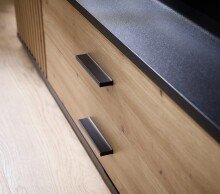 Lowboard >Filipo< in Artisan Eiche Dekor,schwarz - 160x32x31cm (BxHxT)