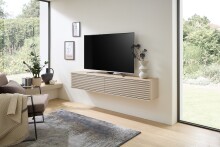 Lowboard >Lumero< in Artisan Eiche Dekor, schwarz - 180x32x31cm (BxHxT)