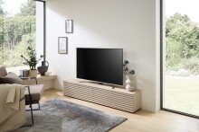 Lowboard >Lumero< in Artisan Eiche Dekor, schwarz - 180x32x31cm (BxHxT)