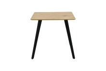 Esstisch >Fiete< in Eiche Dekor, schwarz, MDF, Metall - 80x75x80cm (BxHxT)