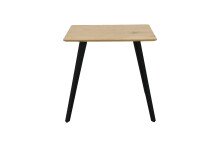 Esstisch >Fiete< in Eiche Dekor, schwarz, MDF, Metall - 80x75x80cm (BxHxT)