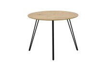 Esstisch >Floris< in Eiche Dekor, schwarz, MDF, Metall - 75x100cm (HxD)