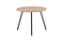 Esstisch >Floris< in Eiche Dekor, schwarz, MDF, Metall - 75x100cm (HxD)