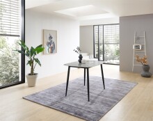 Esstisch >Owen< in Steinoptik, schwarz, Keramik, Metall - 120x77x80cm (BxHxT)