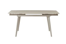 Kulissen-Esstisch >Pascal< (ausziehbar) in beige, Keramik, Metall - 140/200x76x80cm (BxHxT)