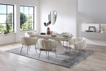 Esstisch >Kelso< (ausziehbar) in Travertin - Optik, beige - 200/280x76x100 (BxHxT)