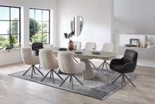 Esstisch >Kelso< (ausziehbar) in Travertin - Optik, beige - 200/280x76x100 (BxHxT)