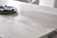 Esstisch >Kelso< (ausziehbar) in Travertin - Optik, beige - 200/280x76x100 (BxHxT)