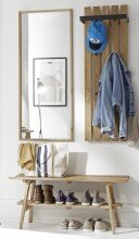 Garderoben-Set >BANTRY< (3-tlg.) in Eiche, Massivholz - 100x170x36cm (BxHxT)