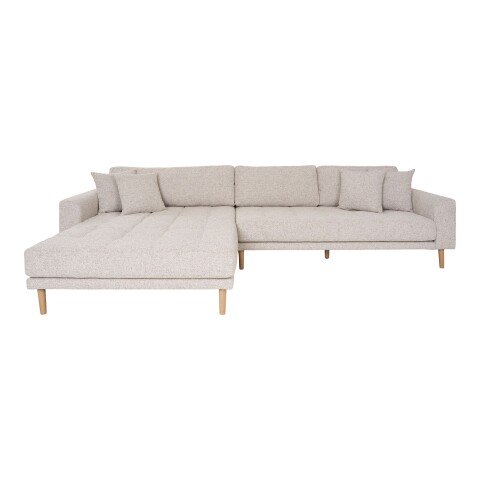Ecksofa >Lido< in beige melange, Polyester - 290x76x92cm (BxHxT)