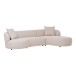 Sofa >Kingston< in beige, Polyester - 294x69cm (BxH)