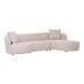 Sofa >Kingston< in beige, Polyester - 294x69cm (BxH)