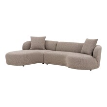 Ecksofa >Kingston< in Braun, Polyester - 294x69cm (BxH)