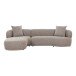 Ecksofa >Kingston< in Braun, Polyester - 294x69cm (BxH)