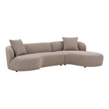 Sofa >Kingston< in braun, Polyester - 294x69cm (BxH)