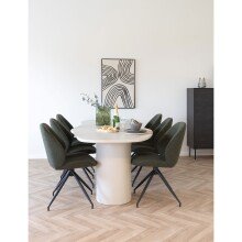 Esstisch >Maranola< in Hellgrau, MDF, Zement - 240x76x96cm (BxHxT)