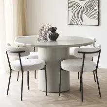 Esstisch >Nagano< in hellgrau, MDF - 75x120cm (HxD)