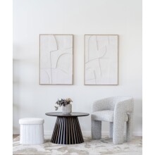 Sessel >Monroe< in Beige, Polyester - 58x74x55cm...