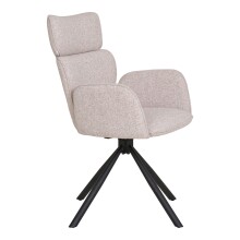 Drehstuhl >Cordoba< (2er-Set) in Hellgrau, Stahl, Stoff - 61x95x61cm (BxHxT)