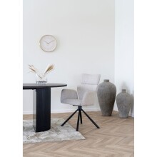 Drehstuhl >Cordoba< (2er-Set) in Hellgrau, Stahl, Stoff - 61x95x61cm (BxHxT)