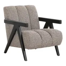 Sessel >Florence< in Hellbraun / Braun, Polyester -...