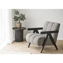 Sessel >Florence< in Hellbraun / Braun, Polyester -...