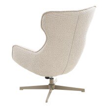 Loungesessel >Turin< in creme, Stahl, Gewebe, Sperrholz - 86x100x76cm (BxHxT)