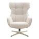 Loungesessel >Turin< in creme, Stahl, Gewebe, Sperrholz - 86x100x76cm (BxHxT)