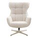 Loungesessel >Turin< in creme, Stahl, Gewebe, Sperrholz - 86x100x76cm (BxHxT)