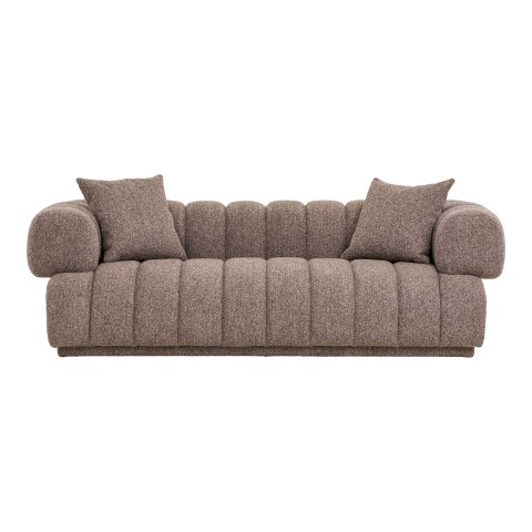 Sofa >Aurora< in Braun, Polyester - 226x69x106cm (BxHxT)