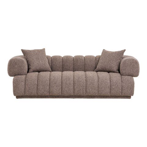 Sofa >Aurora< in Braun, Polyester - 226x69x106cm (BxHxT)