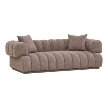 Sofa >Aurora< in Braun, Polyester - 226x69x106cm (BxHxT)