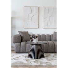 Sofa >Aurora< in Braun, Polyester - 226x69x106cm (BxHxT)