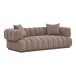 Sofa >Aurora< in Braun, Polyester - 226x69x106cm (BxHxT)