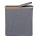 Wäschekorb >Noto< in Dunkelgrau, Bambus, Polyester - 54x54x33cm (BxHxT)